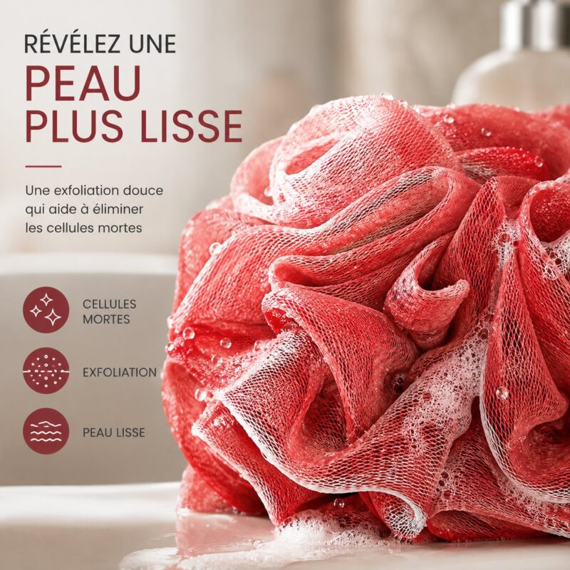 Gros plan sur la maille de la fleur de douche rouge couverte de mousse